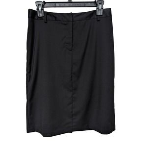 United Colors of Benneton Italy Wool Taglia sz 40(12)Women's Black Pencil Skirt